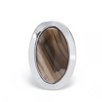 Cappuccino Flint Ring  in Sterling Silver 13.5cts