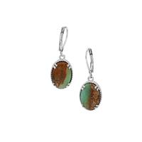 Prase Green Opal Earrings in Sterling Silver 9.85cts
