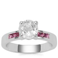 Itinga Petalite Ring with Oyo Pink Tourmaline in Sterling Silver 1.39cts
