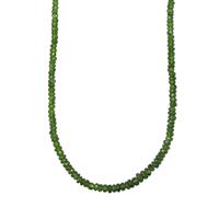 Chrome Diopside Graduated Bead Necklace in Platinum Plated Sterling Silver 64cts