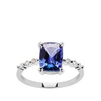 AAA Tanzanite Ring with Diamond in 9K White Gold 2.25cts