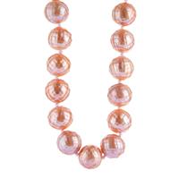 Komatsu Cultured Pearl Necklace with White Zircon in Sterling Silver (10mm)