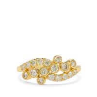 Natural Yellow Diamond Ring in 9K Gold 0.78ct