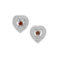 Red Diamonds Earrings in Sterling Silver 0.05ct