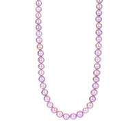 Naturally Lavender Cultured Pearl (8mm) Necklace in Sterling Silver 