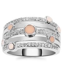 Shades of Melo Melo and White Zircon Sterling Silver Ring 