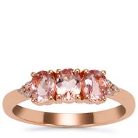 Cherry Blossom™ Morganite Ring with Natural Pink Diamond in 9K Rose Gold 0.95ct