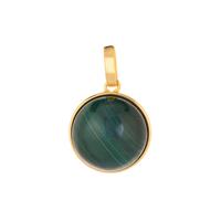 Black Onyx Pendant with Congo Malachite in Gold Tone Sterling Silver 37.50cts