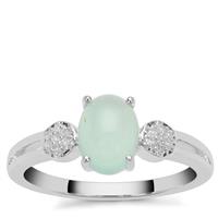 Gem-Jelly™ Aquaprase™ Ring with White Sapphire in Sterling Silver 1.25cts