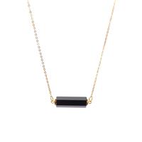 Black Onyx Necklace in Gold Tone Sterling Silver 17.10cts
