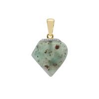 Aquaprase™ Pendant with Diamond in Gold Plated Sterling Silver 11.40cts