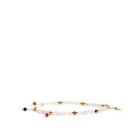 White Moonstone Anklet with Multi-Colour Tourmaline in Gold Tone Sterling Silver 26.50cts