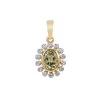 Csarite® Pendant with White Zircon in 9K Gold 1.45cts