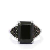 Black Spinel Ring  in Sterling Silver 10.47cts
