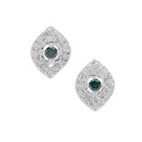 Blue Diamonds Earrings in Sterling Silver 0.05ct