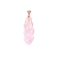Rose Quartz Pendant in Rose Gold Tone Sterling Silver 45.20cts