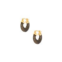 Golden Obsidian Earrings in Gold Tone Sterling Silver 11cts
