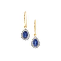 Nilamani Earrings with White Zircon in 9K Gold 1.45cts