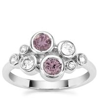 Mahenge Purple Spinel Nora Saul Ring with White Zircon in Sterling Silver 1.02cts