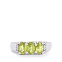 Ambilobe Sphene Ring with White Topaz in Sterling Silver 1.50cts