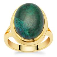 Chrysocolla Ring in Gold Plated Sterling Silver 9cts