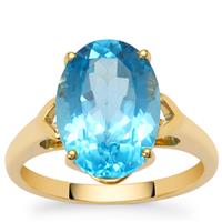 Swiss Blue Topaz Ring in 9K Gold 7.85cts