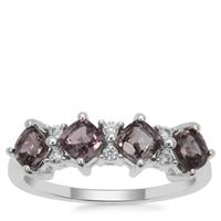 Burmese Spinel Ring with White Zircon in Sterling Silver 1.72cts