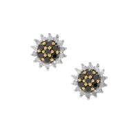 White Diamonds Earrings with Black Diamonds in 9K Gold 0.50ct