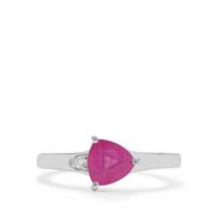Ilakaka Hot Pink Sapphire Ring with White Zircon in Sterling Silver 1.70cts (F)