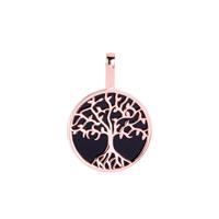 Black Onyx Pendant in Rose Tone Sterling Silver 4cts