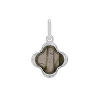 Labradorite Pendant with White Zircon in Sterling Silver 4.35cts