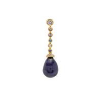 Thai Sapphire, Tanzanite Pendant with White Zircon in Gold Plated Sterling Silver 10.05cts (F)