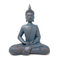 Sitting Buddha Ornament in Blue and Copper 