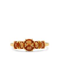 Songea Orange Sapphire Ring in 9K Gold 1.30cts