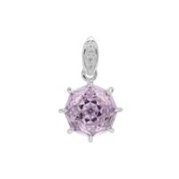 Efflorescence Rose De France Amethyst Pendant with White Zircon in Sterling Silver 2.90cts