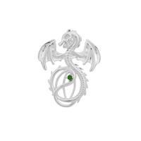 Chrome Diopside Dragon Pendant in Sterling Silver 0.05ct