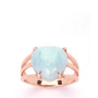Aquamarine Ring in Rose Gold Tone Sterling Silver 6.30cts