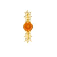 American Fire Opal Brooch in Gold Plated Sterling Silver 4.60cts