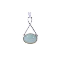 Moss-in-Snow Jade Pendant in Sterling Silver 8.71cts