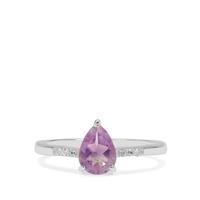 Moroccan Amethyst Ring with White Zircon in Sterling Silver 1.05cts