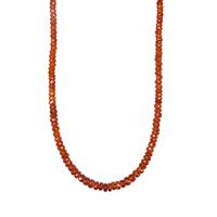 Loliondo Orange Kyanite Graduated Bead Necklace in Platinum Plated Sterling Silver 80cts