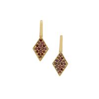 Purple Diamonds Earrings in 9K Gold 1ct
