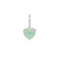 Type A Burmese Jadeite Pendant with White Topaz in Sterling Silver 15.25cts
