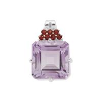 Rose De France Amethyst Pendant with Rajasthan Garnet in Sterling Silver 9.25cts
