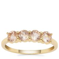 Padparadscha Oregon Sunstone Ring in 9K Gold 1cts