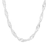 18" Sterling Silver Classico Diamond Cut Twisted Curb Chain 4.35g