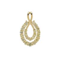 Natural Canary Diamonds Pendant in 9K Gold 1cts