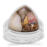 Copper Mojave Pink Opal Ring in Sterling Silver 8cts