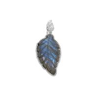 Labradorite Pendant with White Zircon in Sterling Silver 11.95cts