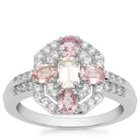 Ratanakiri Zircon Ring with Pink Sapphire in Sterling Silver 1.85cts